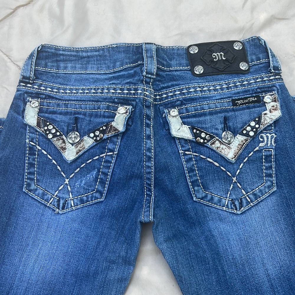 Miss Me Distressed Bling Bootcut Jeans